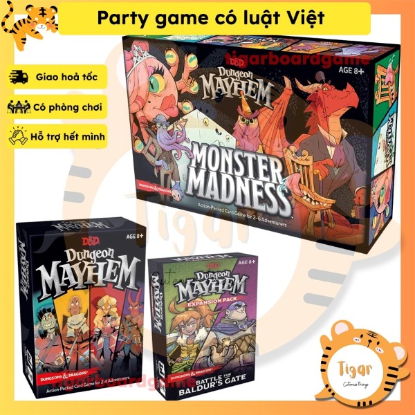 Boardgame thẻ bài Dungeon Mayhem Dragons và mở rộng, Monster Madness cardgame